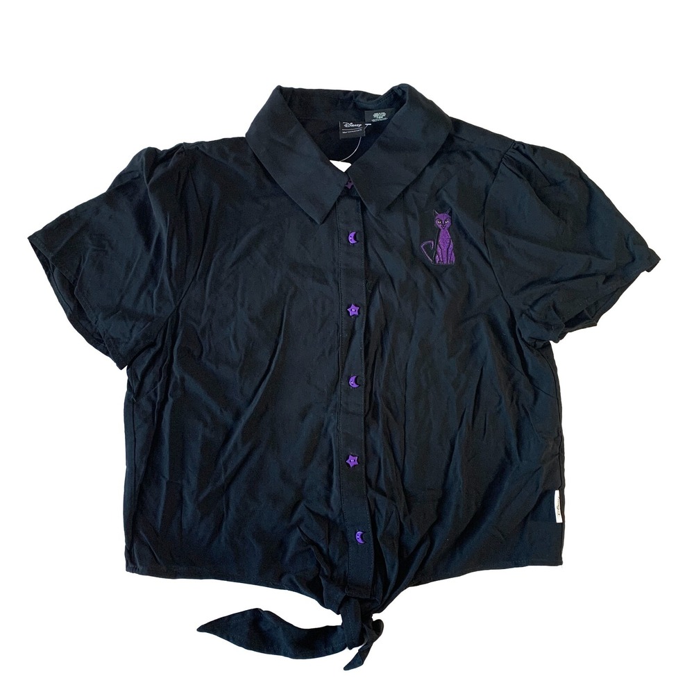 Hocus Pocus HerUniverse‎ Button Up Shirt Sz L Tie Front Binx Sanderson Sisters
